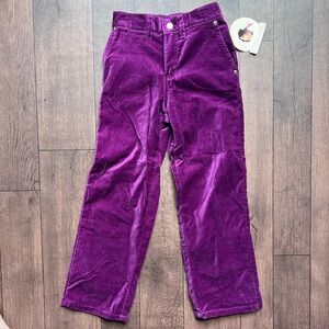 NWT VTG Cherokee Girls Size 6/6x Violet Purple velvet Pants boot cut NEW